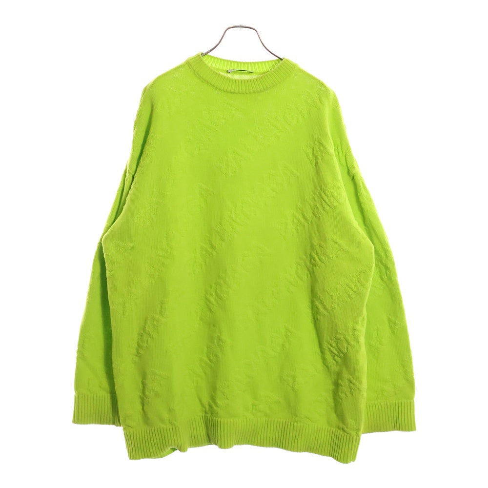 BALENCIAGA(バレンシアガ) Logo Jacquard Sweater クルーネックニットセーター イエロー 599886 T3166