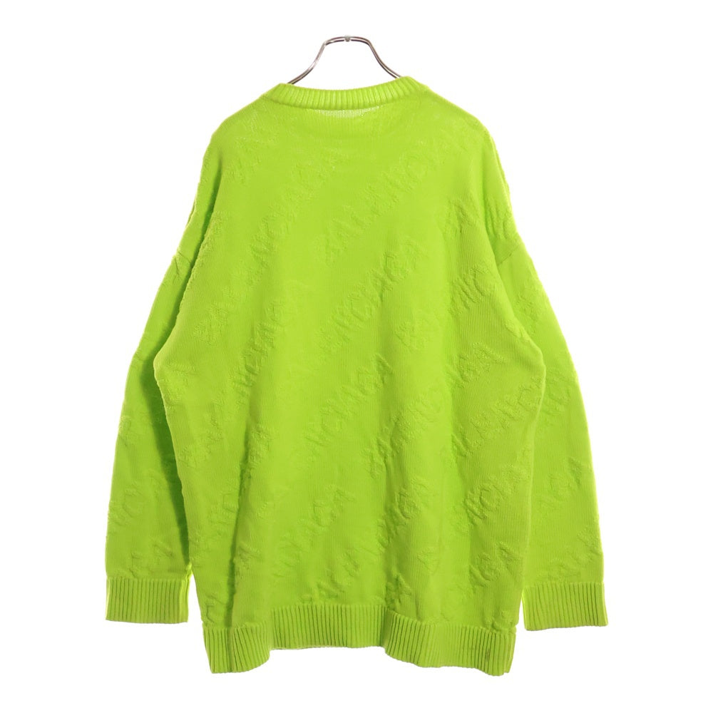 BALENCIAGA(バレンシアガ) Logo Jacquard Sweater クルーネックニットセーター イエロー 599886 T3166