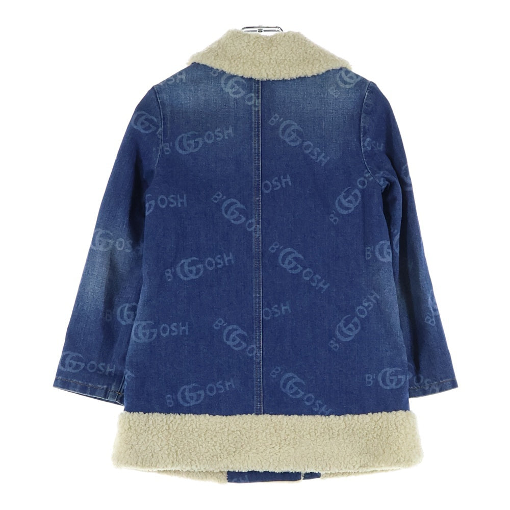 GUCCI(グッチ) ×OSHKOSH B'GOSH ロゴ総柄 ボア切替 デニムジャケット キッズ インディゴ 740930 XDCI3 レディース