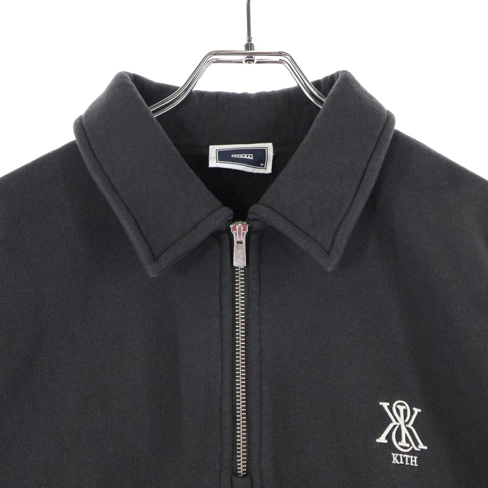 KITH(キス) Quarter Zip Popover Sweatshirt ロゴ刺繍 襟付きハーフ