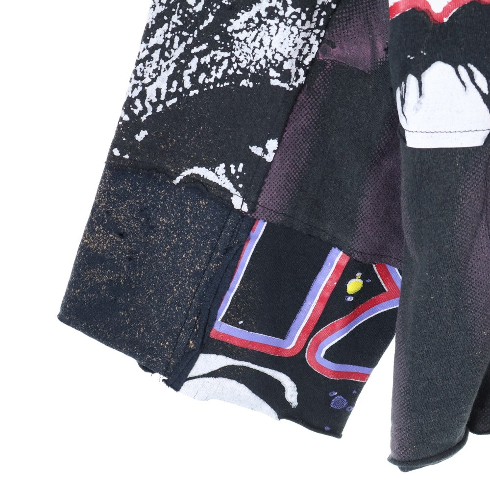 ZAC∴VARGAS(ザックバルガス) パッチワーク ダメージ加工 ロングスリーブTシャツ 長袖カットソー マルチカラー