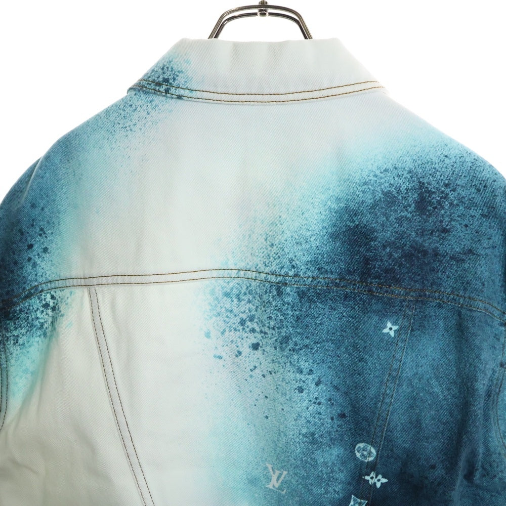 LOUIS VUITTON(ルイヴィトン) 23SS スプレーモノグラムデニムトラッカージャケット RM231M U14 HOA10W ホワイト/ブルー