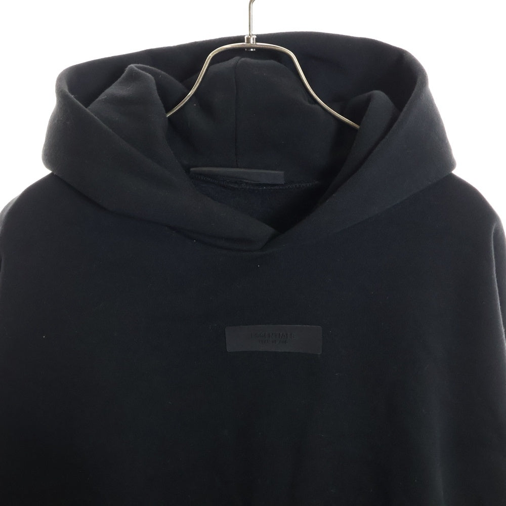 ESSENTIALS FEAR OF GOD(エッセンシャル フィアオブゴッド) プルオーバー パーカー ラバーブラックロゴ ブラック
