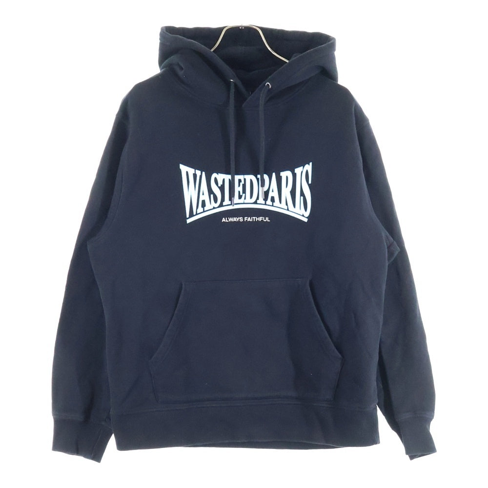 NO BRAND(ノーブランド) WASTEDPARIS プルオーバーパーカー アーチロゴ プリント ブラック