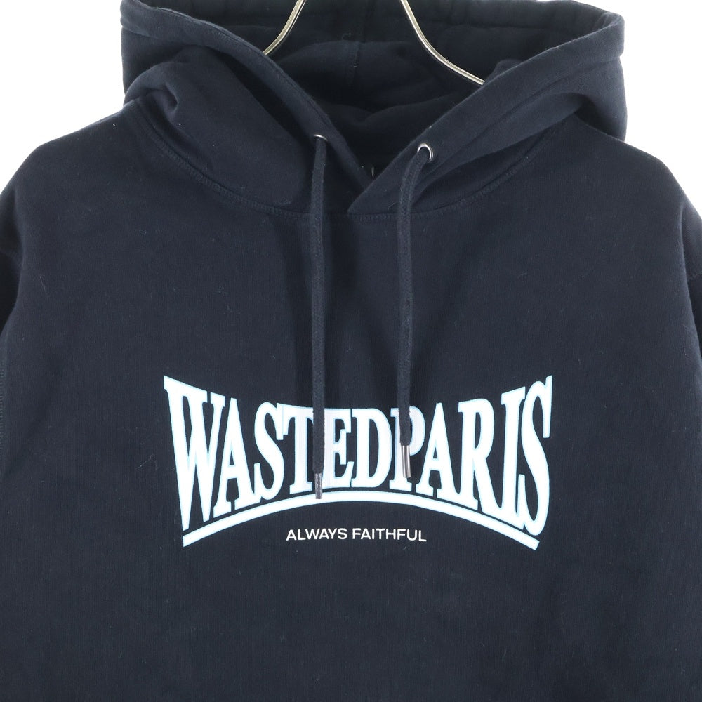 NO BRAND(ノーブランド) WASTEDPARIS プルオーバーパーカー アーチロゴ プリント ブラック