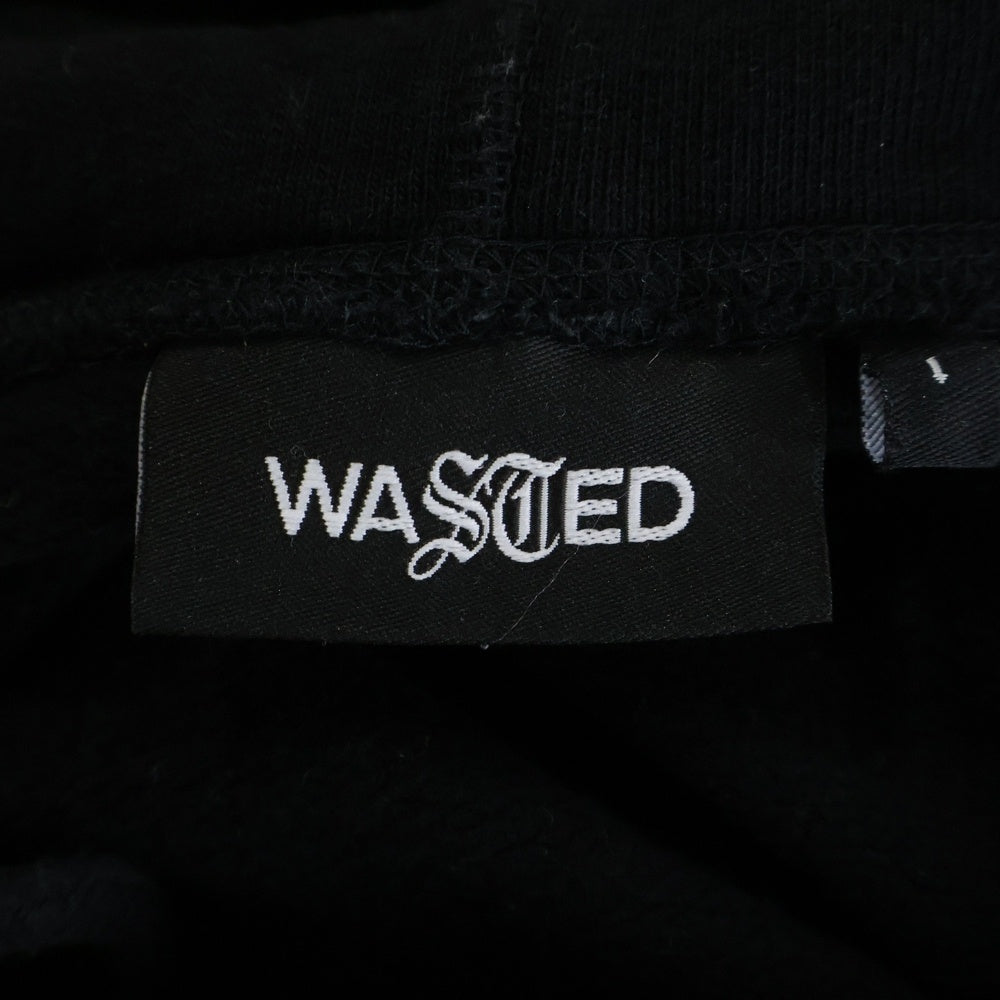 NO BRAND(ノーブランド) WASTEDPARIS プルオーバーパーカー アーチロゴ プリント ブラック