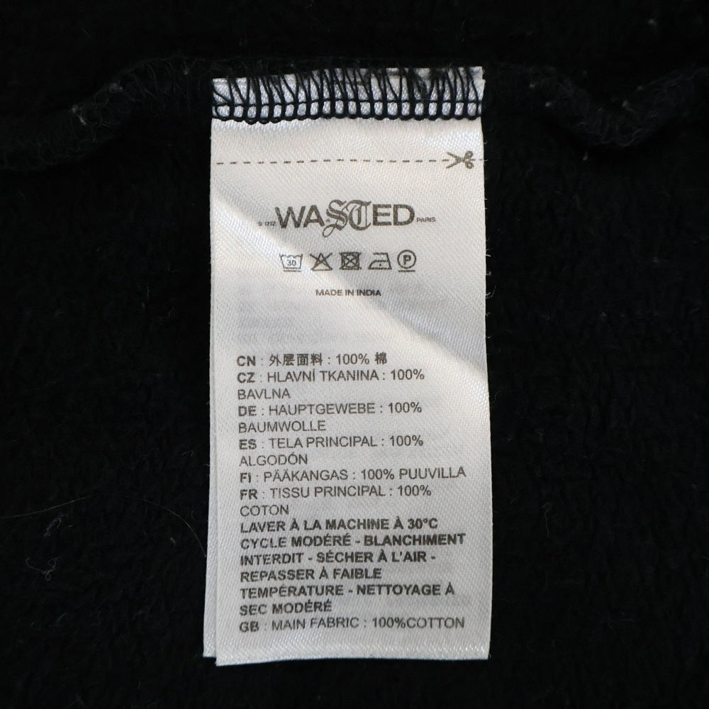 NO BRAND(ノーブランド) WASTEDPARIS プルオーバーパーカー アーチロゴ プリント ブラック