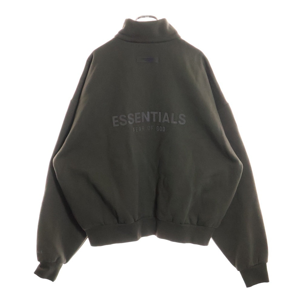 ESSENTIALS FEAR OF GOD(エッセンシャル フィアオブゴッド) ジップアップ トレーナー スウェット バック ラバーロゴ オリーブ
