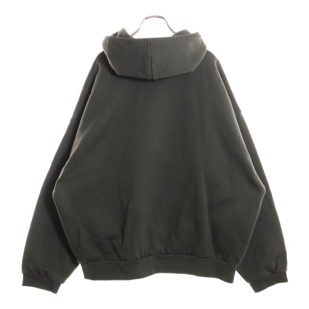 ESSENTIALS FEAR OF GOD(エッセンシャル フィアオブゴッド) プルオーバー パーカー ラバーブラックロゴ オリーブ