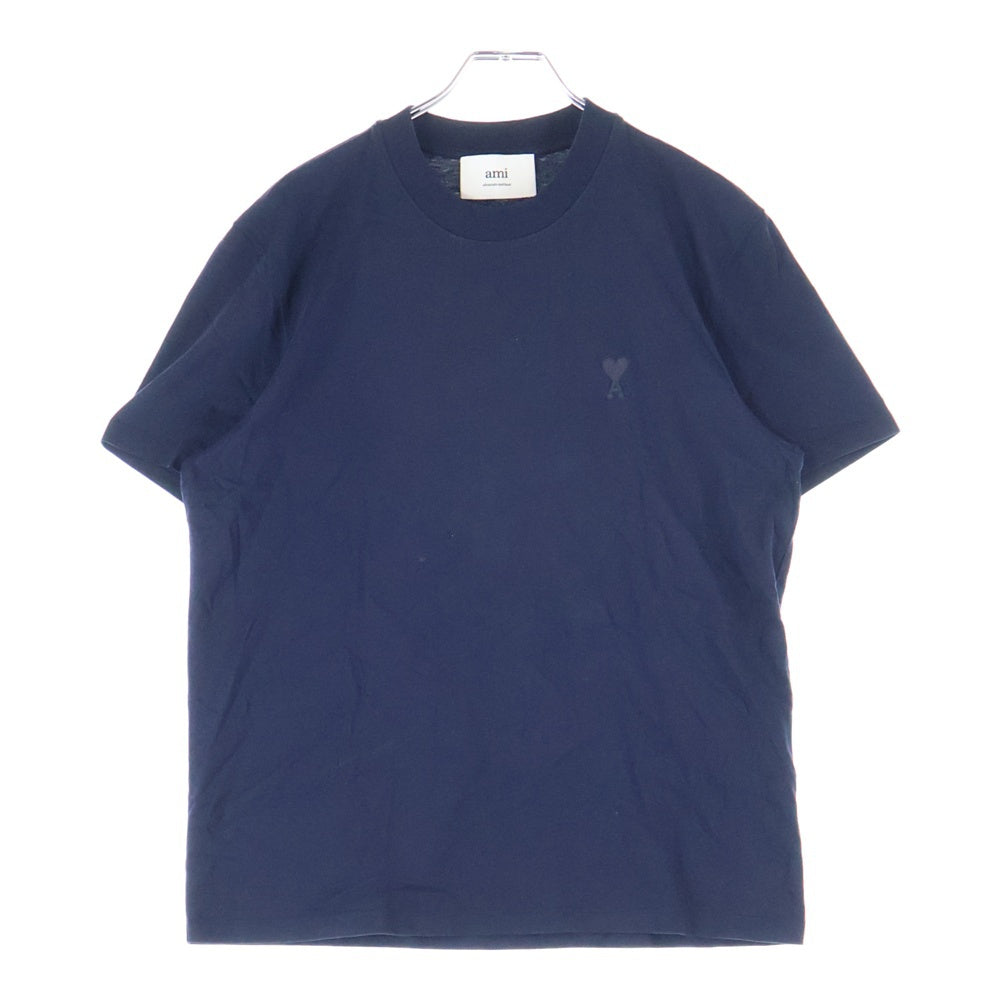 AMI Alexandre Mattiussi(アミアレクサンドルマテュッシ) 胸刺繡ロゴ クルーネック半袖Tシャツ ショートスリーブカットソー ネイビー BFUTS003.724