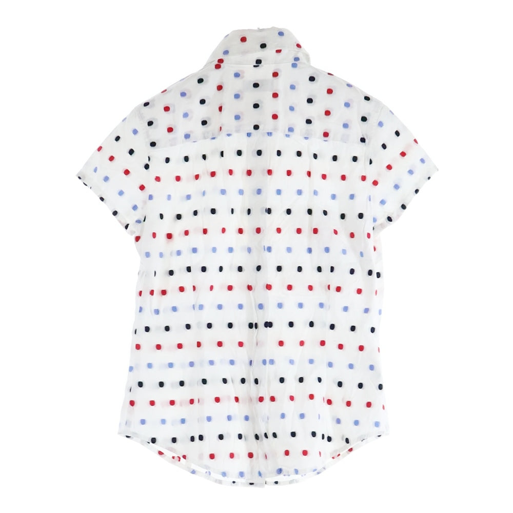 Paul Smith(ポールスミス) 刺繍 総柄 フロントポケット 半袖シャツ ホワイト レディース 220-5.CBL