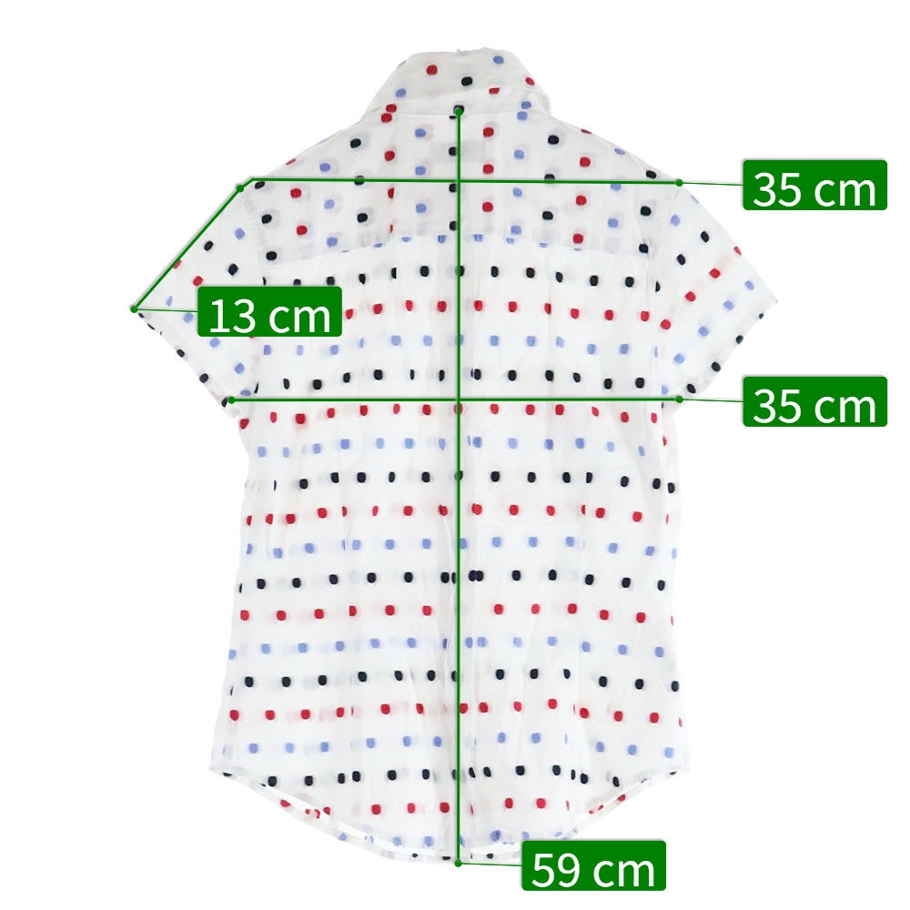 Paul Smith(ポールスミス) 刺繍 総柄 フロントポケット 半袖シャツ ホワイト レディース 220-5.CBL