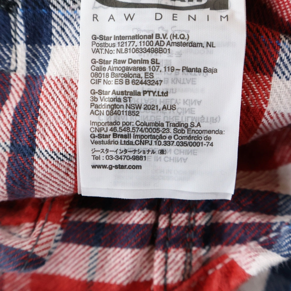 G-STAR RAW(ジースターロウ) チェック柄 長袖シャツ レッド