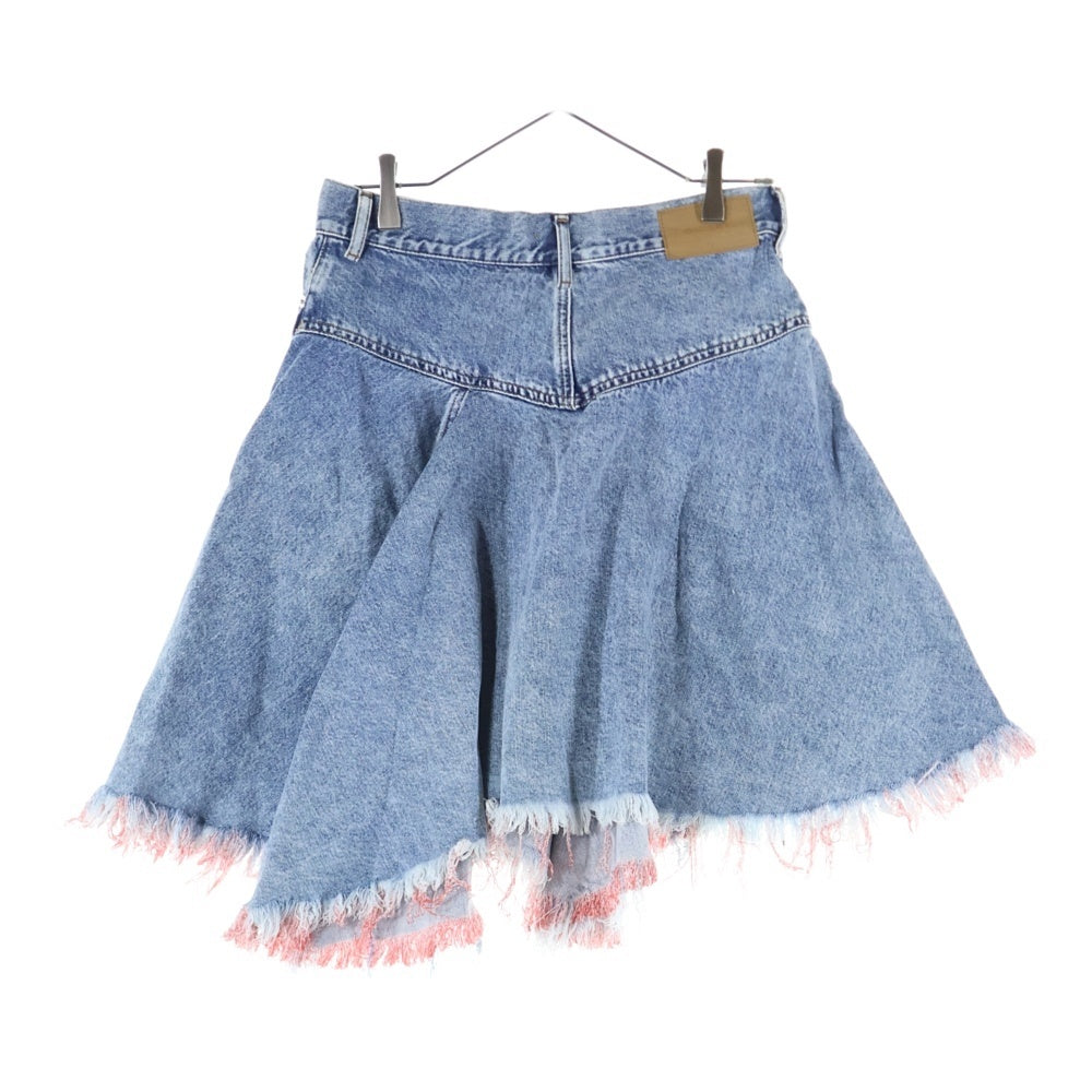 DIESEL(ディーゼル) フロントジップ 断ち切り デニム スカート インディゴ レディース