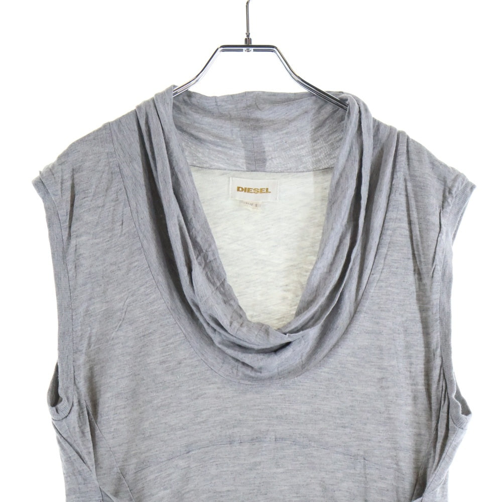 DIESEL(ディーゼル) ノースリーブ ハイネック ワンピース グレー レディース