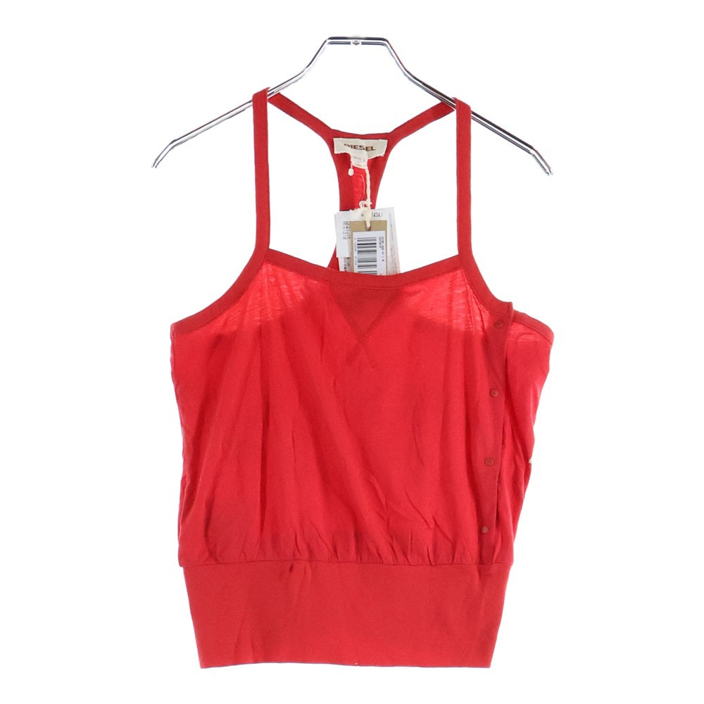 DIESEL(ディーゼル) バックプリント ノースリーブ タンクトップ レッド レディース
