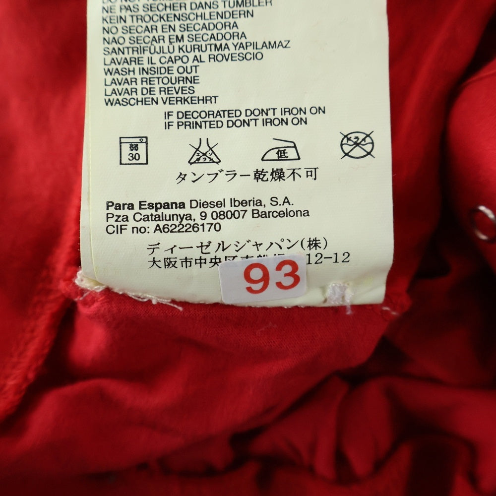 DIESEL(ディーゼル) バックプリント ノースリーブ タンクトップ レッド レディース