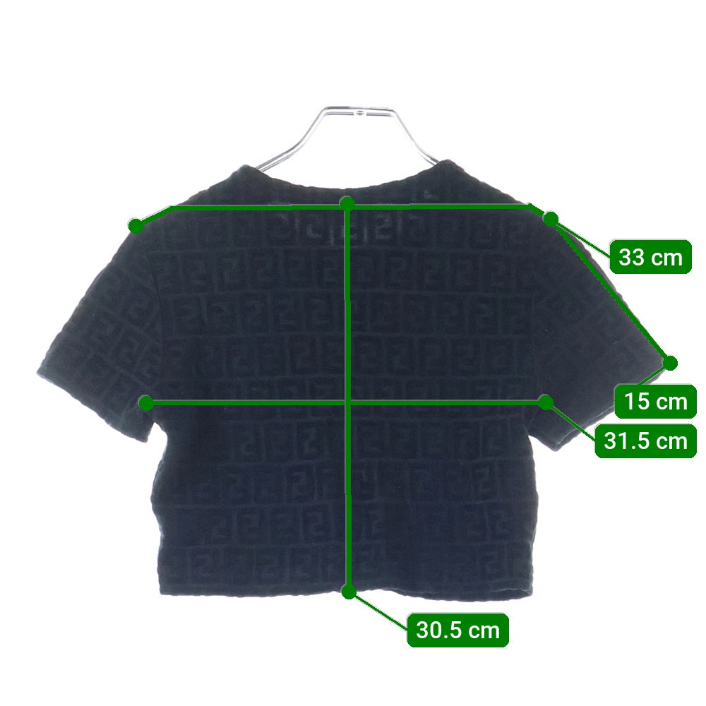 FENDI(フェンディ) ズッカ柄 ショート丈 クルーネック 半袖Tシャツ