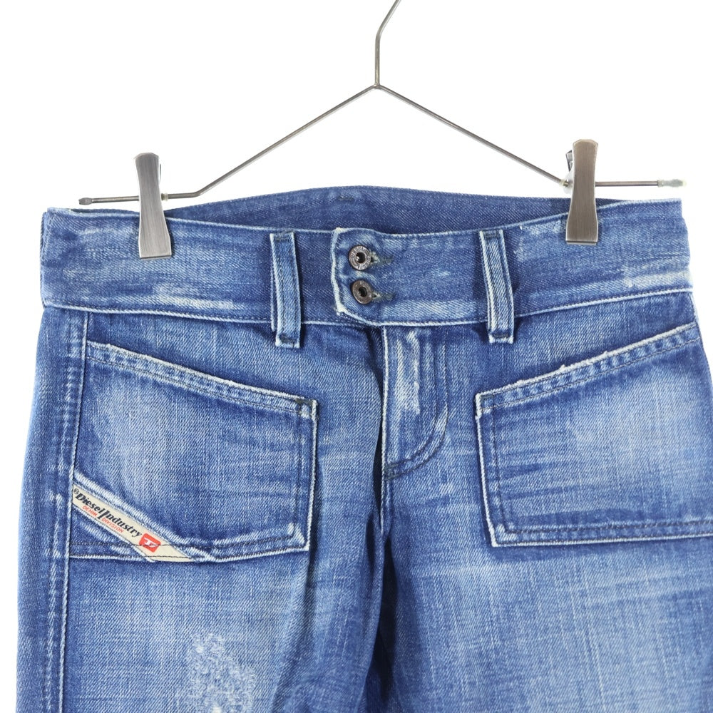 DIESEL(ディーゼル) ダメージ加工 フレアデニムパンツ ジーンズ インディゴ レディース