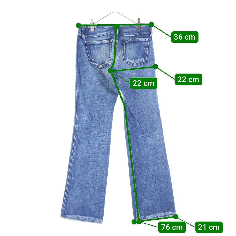 DIESEL(ディーゼル) ダメージ加工 フレアデニムパンツ ジーンズ インディゴ レディース