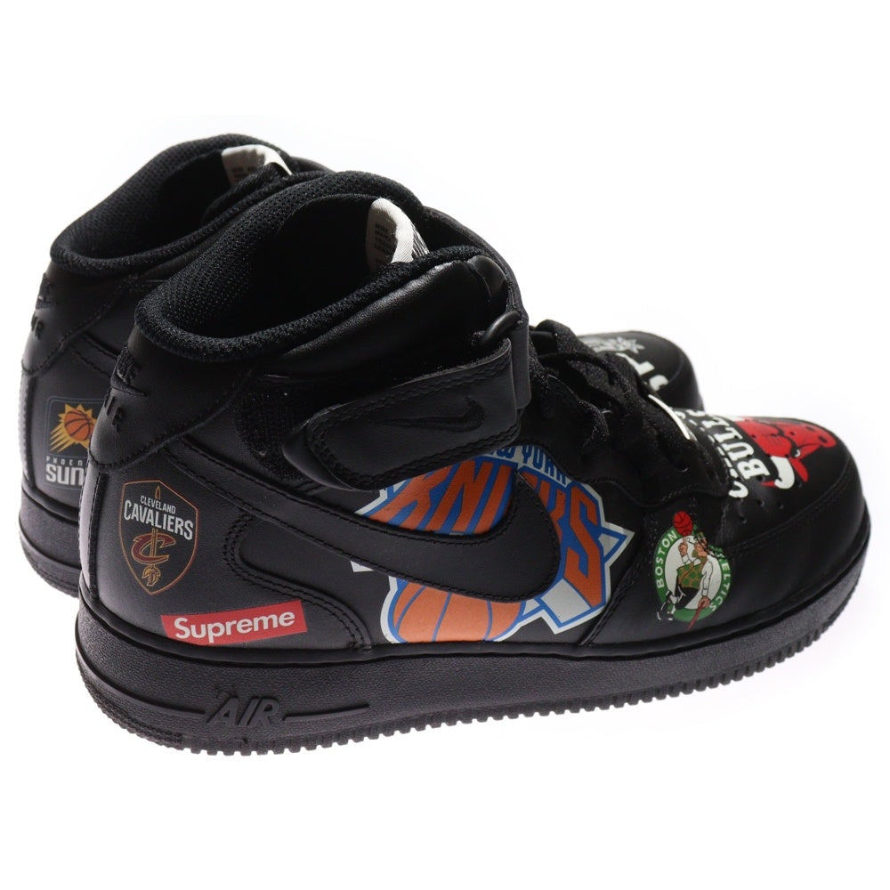 NIKE(ナイキ) × SUPREME AIR FORCE 1 MID NBA TEAM シュプリーム エアフォース1 ミッド NBAチーム ミッドカットスニーカー ブラック US9.5/27.5cm AQ8017-001