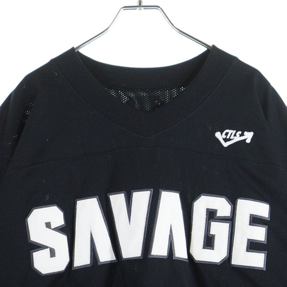 cvtvlist(カタリスト) 25SS MESH GAME SHIRT Vネック ロゴ パッチ メッシュ 半袖ゲームシャツ ブラック 2401050202