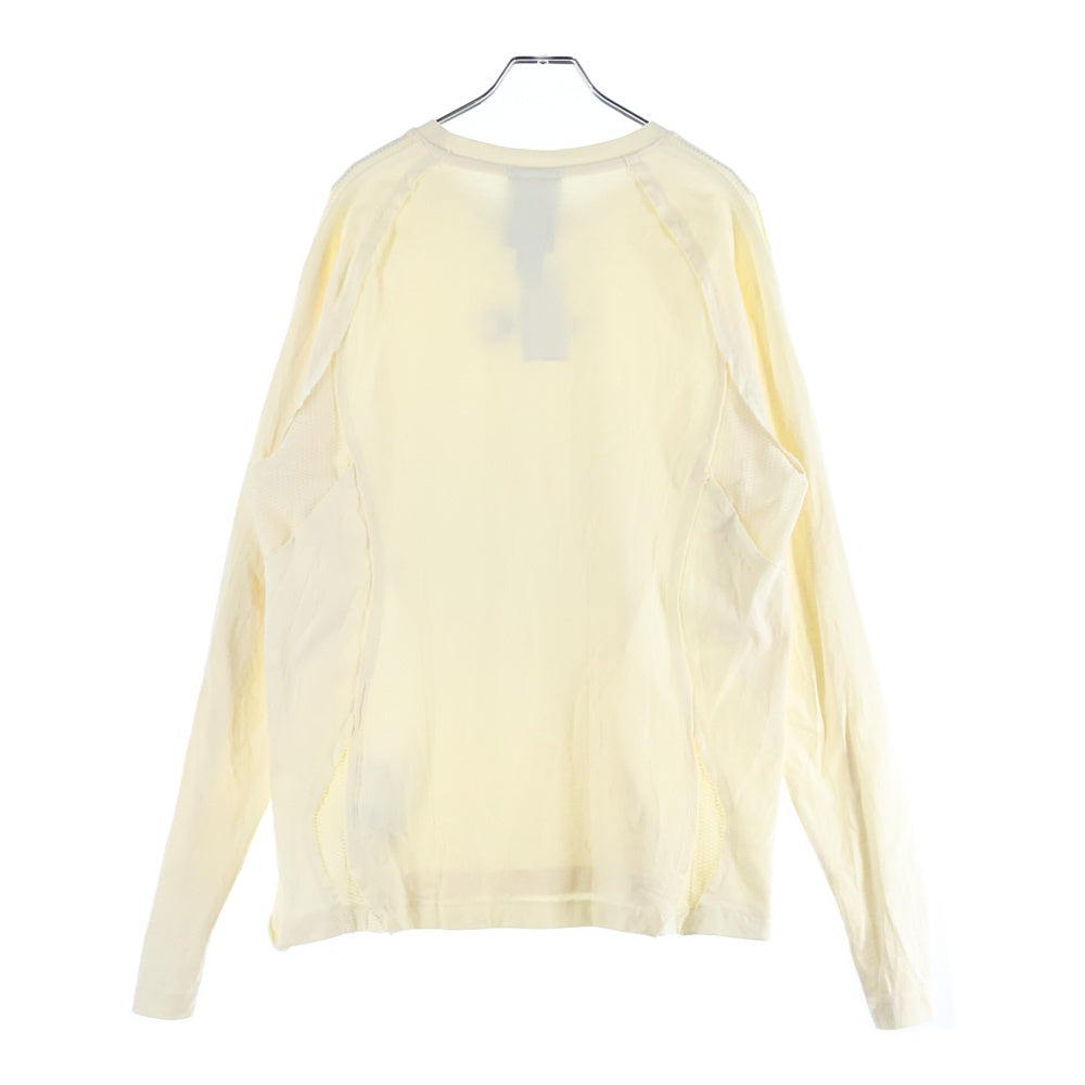 THUG CLUB(サグクラブ) ×adidas TEAMGEIST LONG SLEEVE T-SHIRT フロントロゴ刺繍 クルーネック 長袖Tシャツ アイボリー KC2198