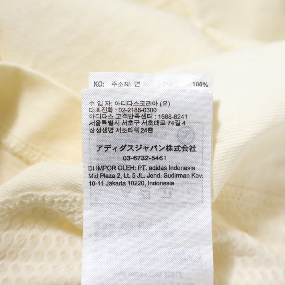 THUG CLUB(サグクラブ) ×adidas TEAMGEIST LONG SLEEVE T-SHIRT フロントロゴ刺繍 クルーネック 長袖Tシャツ アイボリー KC2198