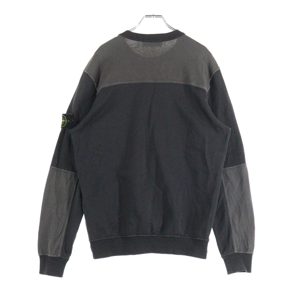 STONE ISLAND(ストーンアイランド) 袖ロゴワッペン付き クルーネック 長袖スウェット トレーナー グレー 801565677