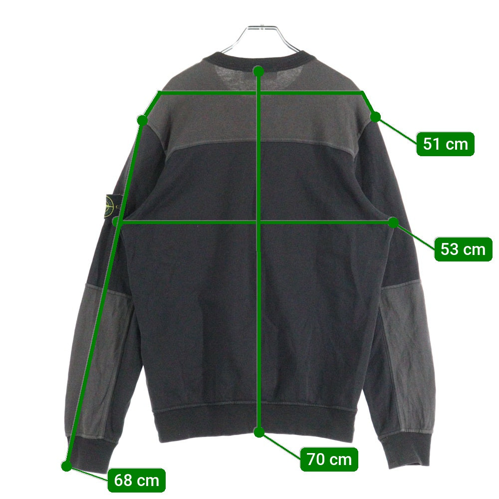 STONE ISLAND(ストーンアイランド) 袖ロゴワッペン付き クルーネック 長袖スウェット トレーナー グレー 801565677