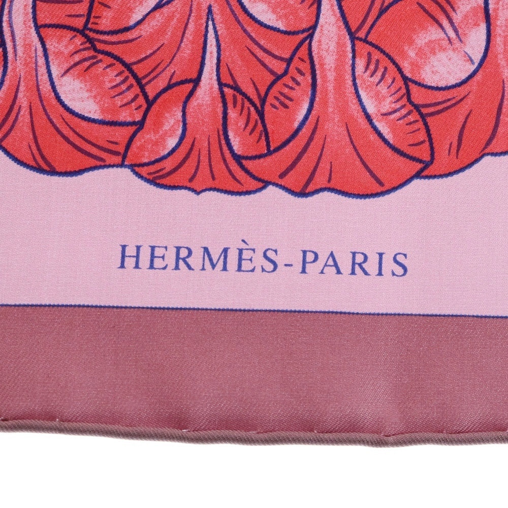 HERMES(エルメス) カレ90 Index Bromeliacase ブロメリアの目録 シルクスカーフ ピンク レディース