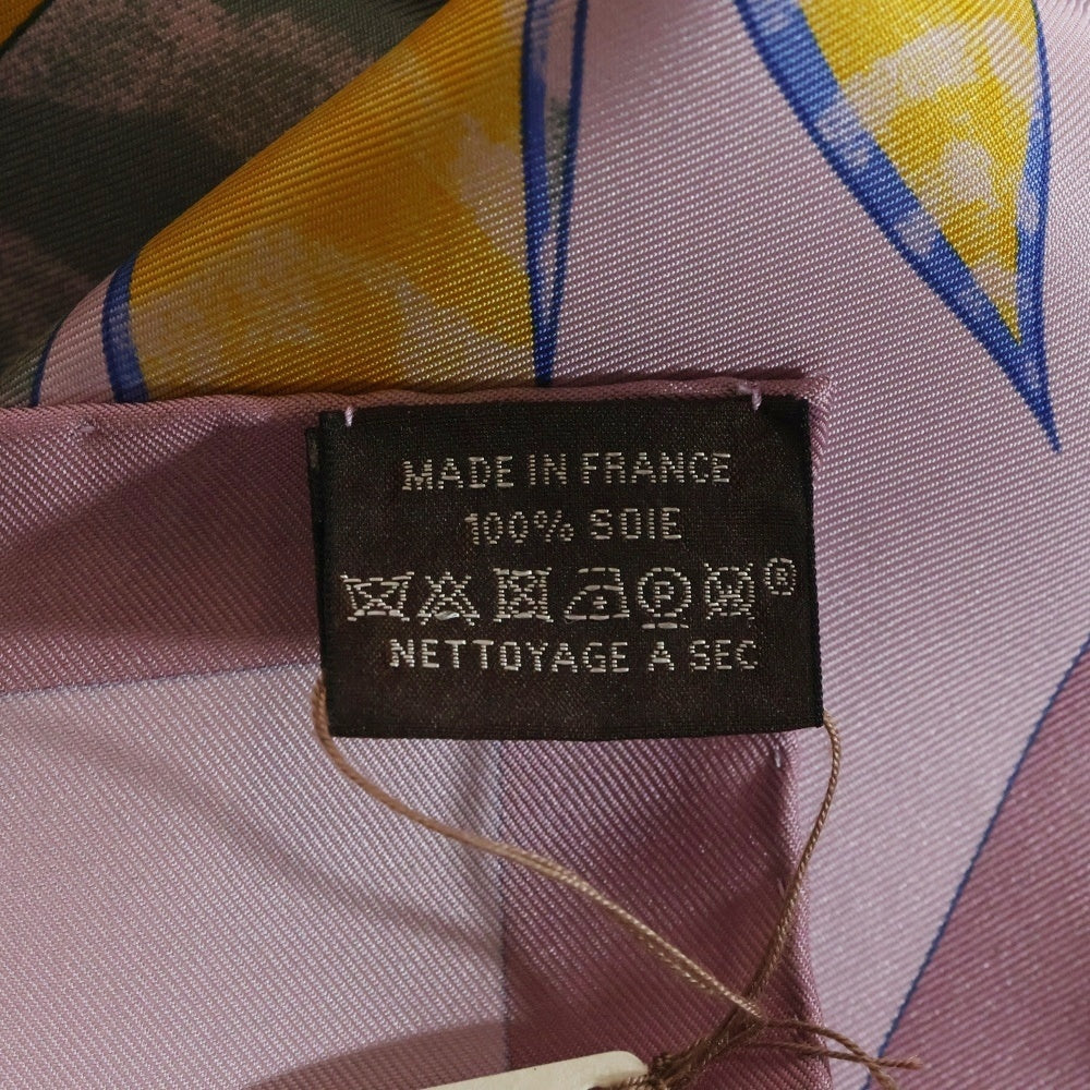 HERMES(エルメス) カレ90 Index Bromeliacase ブロメリアの目録 シルクスカーフ ピンク レディース