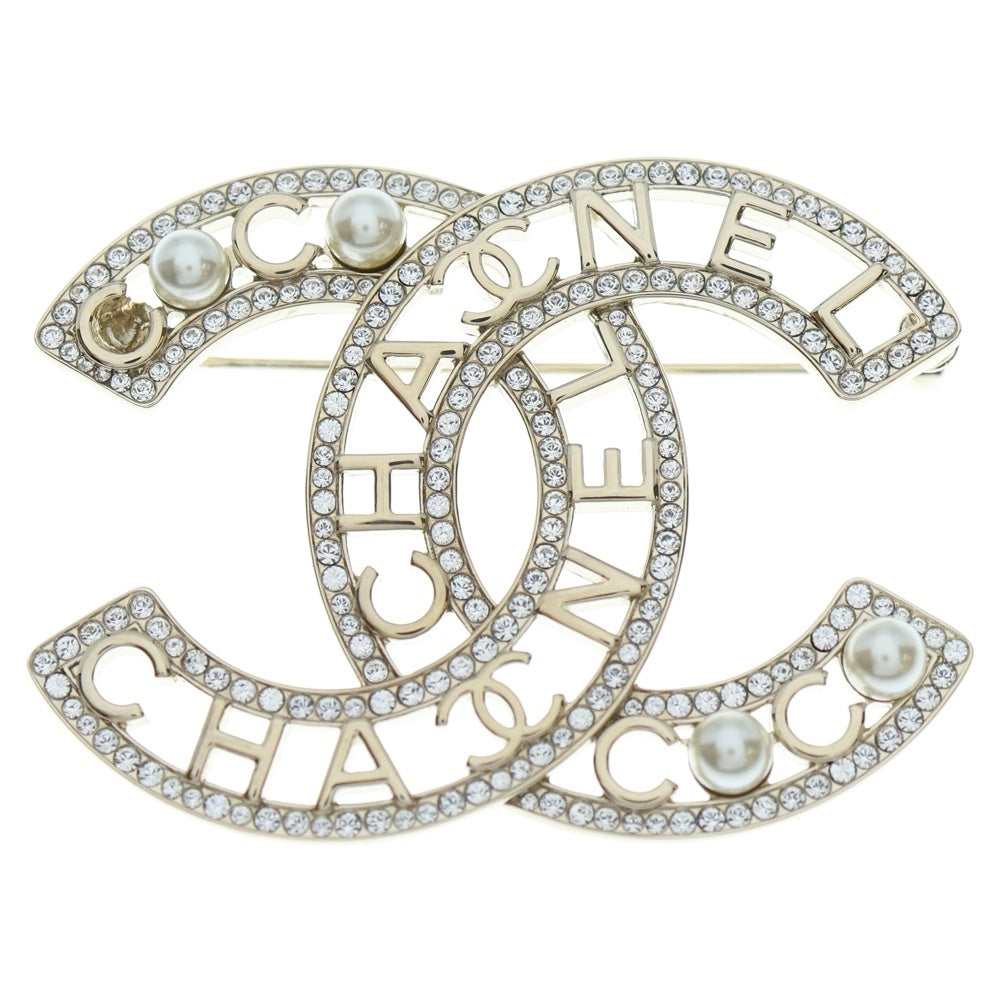 CHANEL(シャネル) ココマーク パール レゴ ブローチ ブラック/シルバー AB4879
