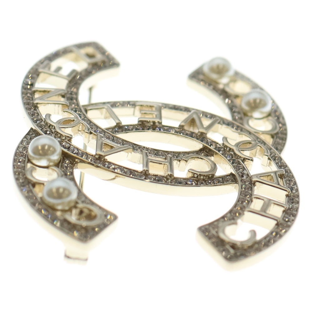CHANEL(シャネル) ココマーク パール レゴ ブローチ ブラック/シルバー AB4879