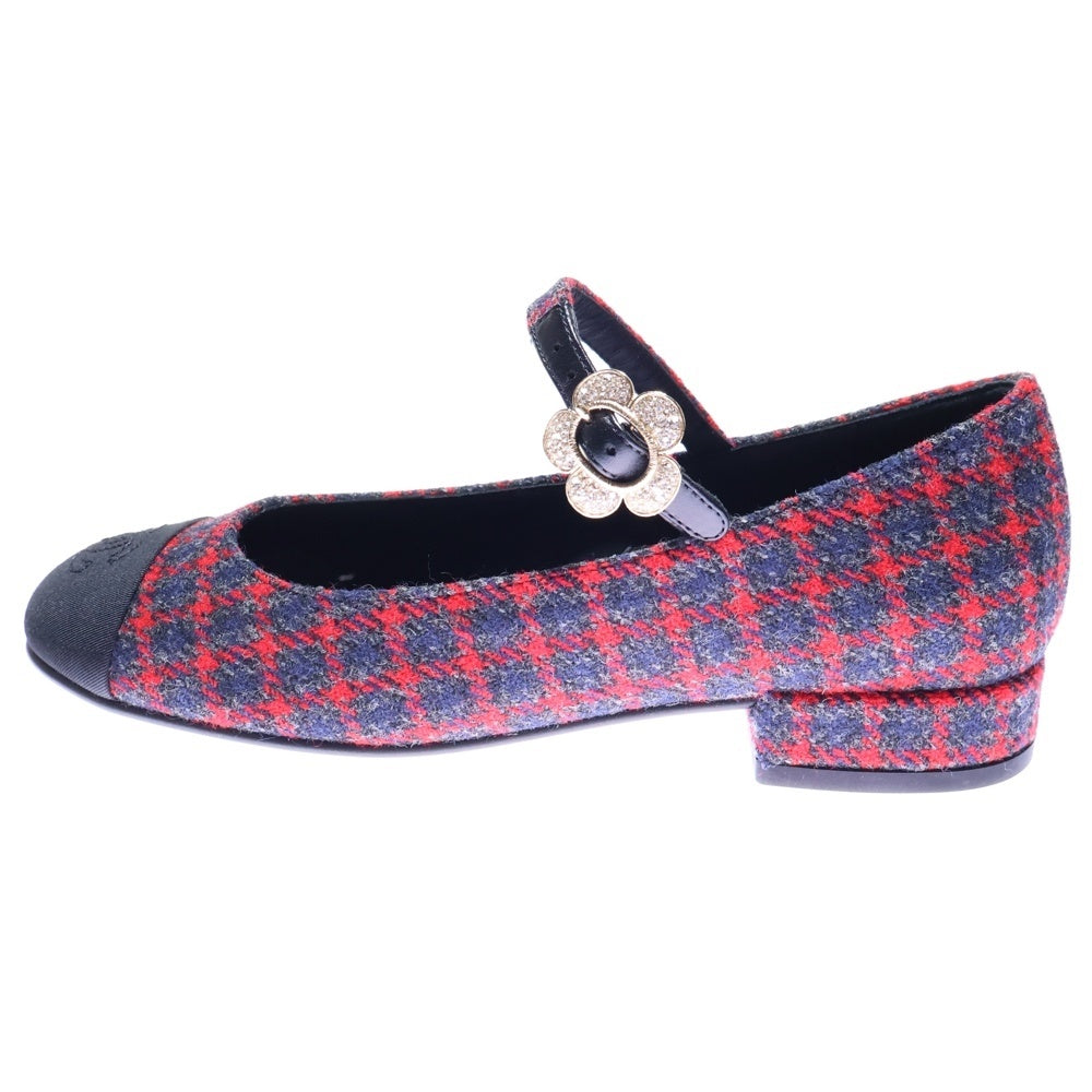 CHANEL(シャネル) ココマーク ツイード レディース ストラップパンプス ブラック/レッド/ブルー G39582