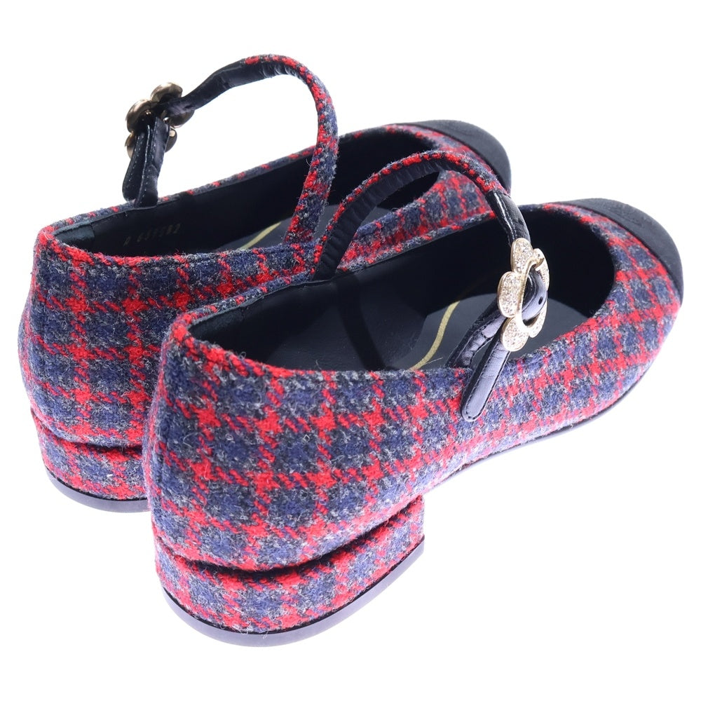 CHANEL(シャネル) ココマーク ツイード レディース ストラップパンプス ブラック/レッド/ブルー G39582