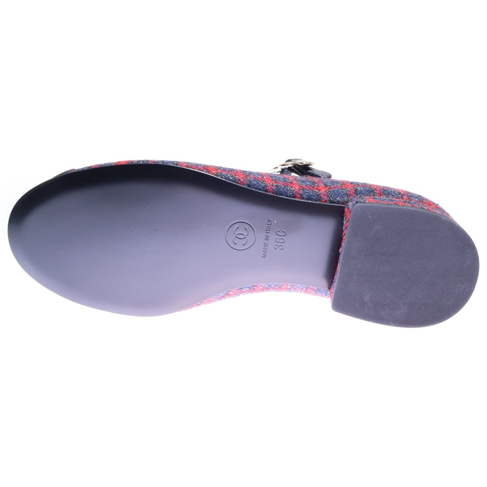 CHANEL(シャネル) ココマーク ツイード レディース ストラップパンプス ブラック/レッド/ブルー G39582