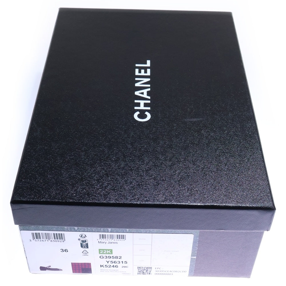 CHANEL(シャネル) ココマーク ツイード レディース ストラップパンプス ブラック/レッド/ブルー G39582