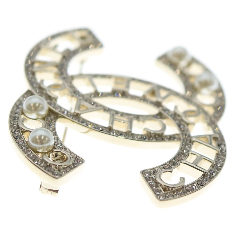 CHANEL(シャネル) ココマーク パール レゴ ブローチ ブラック/シルバー AB4879