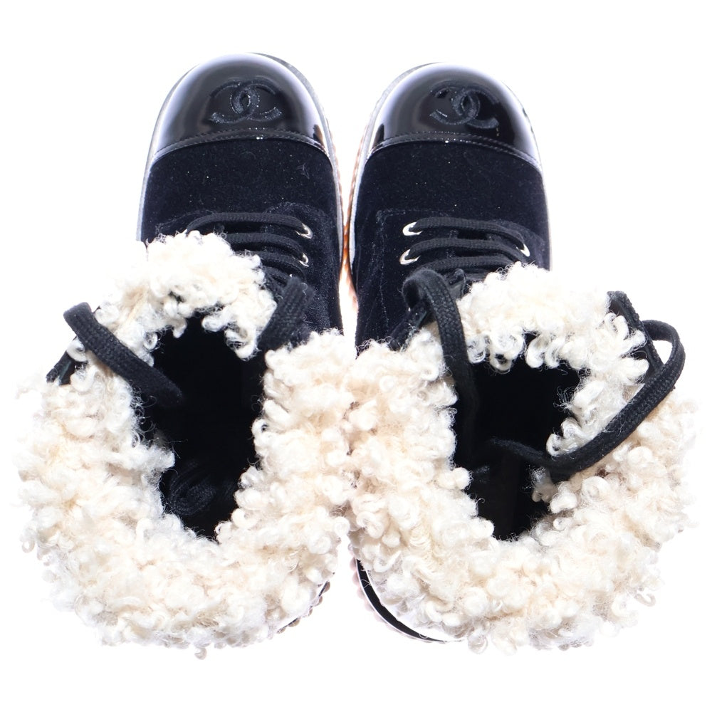 CHANEL(シャネル) ココマーク ボア切替 パテント レディース ブーツ