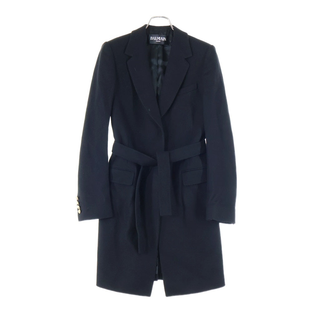 BALMAIN(バルマン) カシミヤ ロングコート レディース ブラック