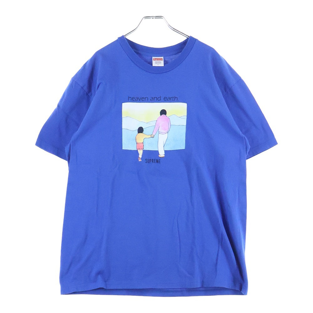 SUPREME(シュプリーム) Heaven and Earth Tee ヘブンアンドアース フロントプリント クルーネック半袖Tシャツ ショートスリーブカットソー ブルー