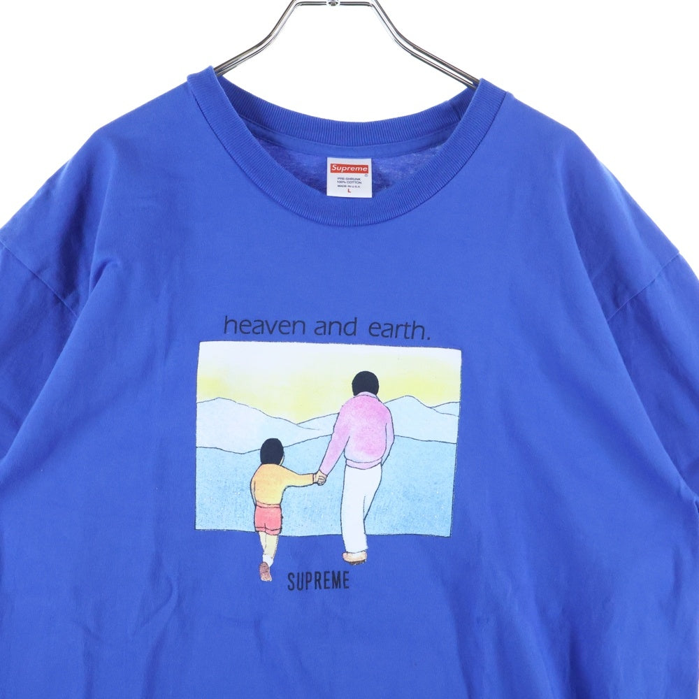 SUPREME(シュプリーム) Heaven and Earth Tee ヘブンアンドアース フロントプリント クルーネック半袖Tシャツ ショートスリーブカットソー ブルー