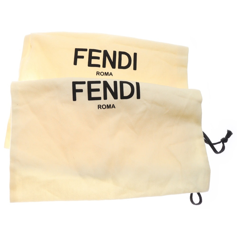 FENDI(フェンディ) サンシャインファブリック ロゴ刺繍 厚底スライドサンダル ベージュ レディース