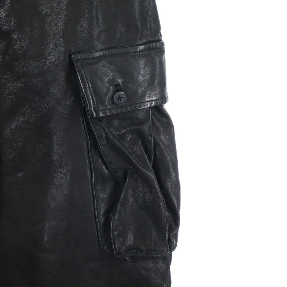 Yohji Yamamoto POUR HOMME(ヨウジヤマモト プールオム) 24SS ×BACKLASH Furniture Steer Leather Overalls バックラッシュ ステアレザーオーバーオール ブラック HS-D98-700