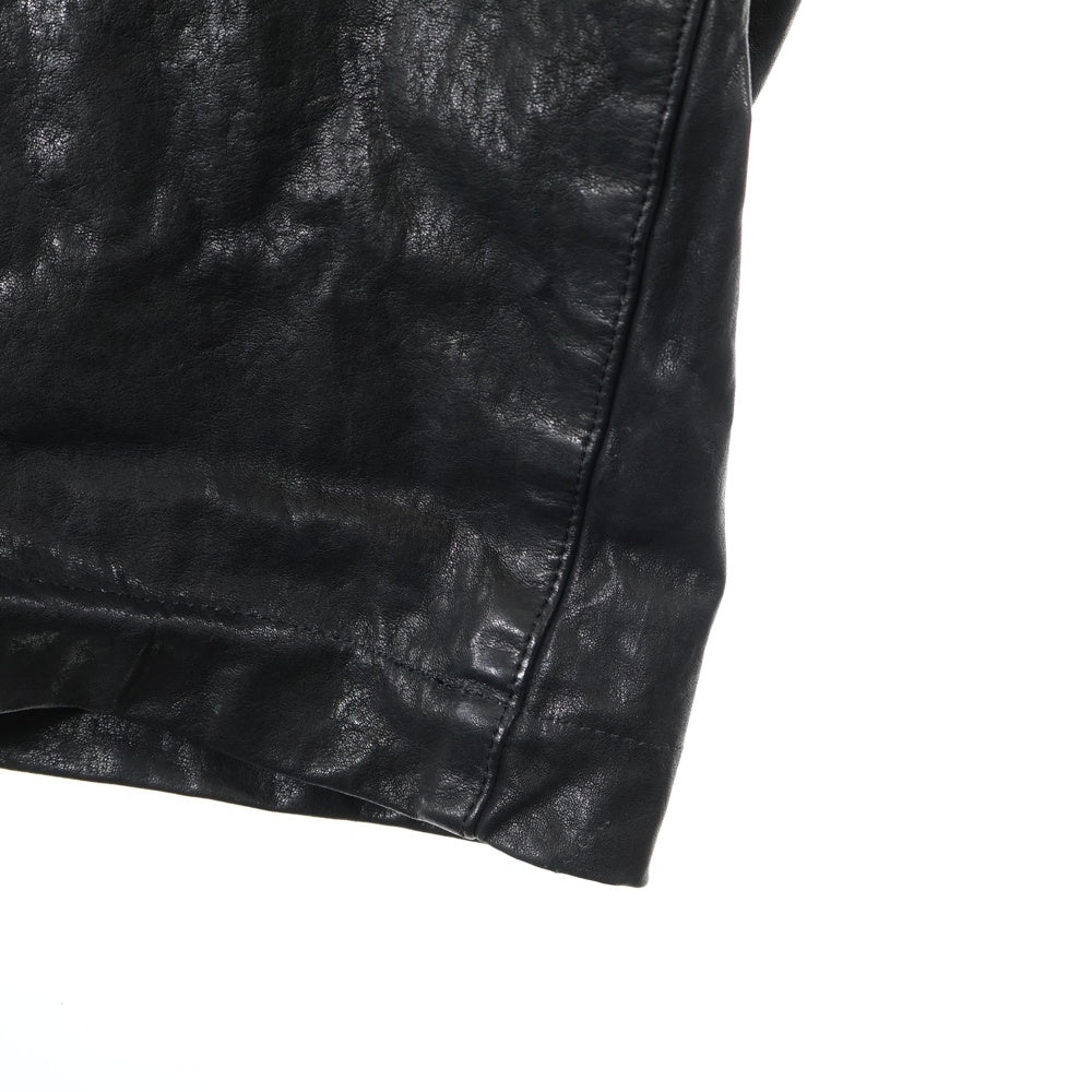 Yohji Yamamoto POUR HOMME(ヨウジヤマモト プールオム) 24SS ×BACKLASH Furniture Steer Leather Overalls バックラッシュ ステアレザーオーバーオール ブラック HS-D98-700