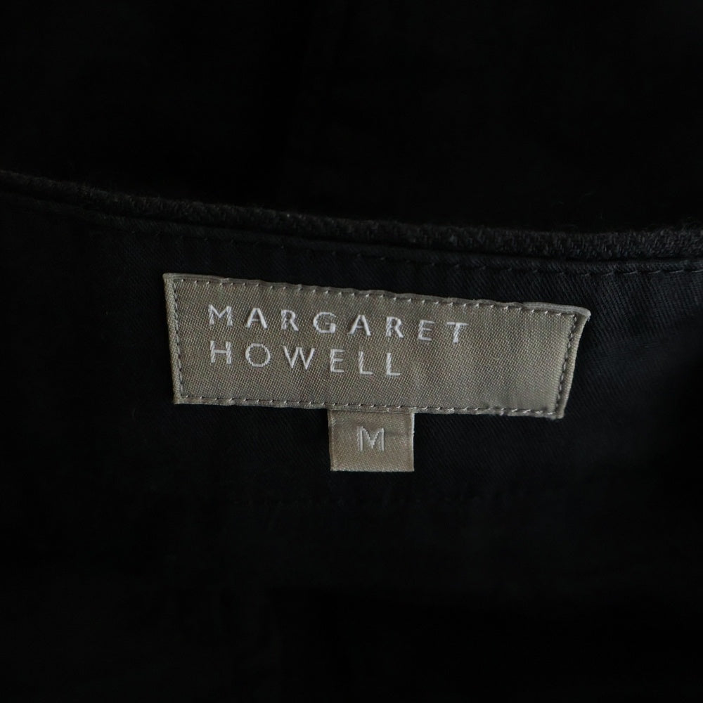 MARGARET HOWELL(マーガレットハウエル) ウールリネン 1タックスラックスパンツ ブラック 579-240415