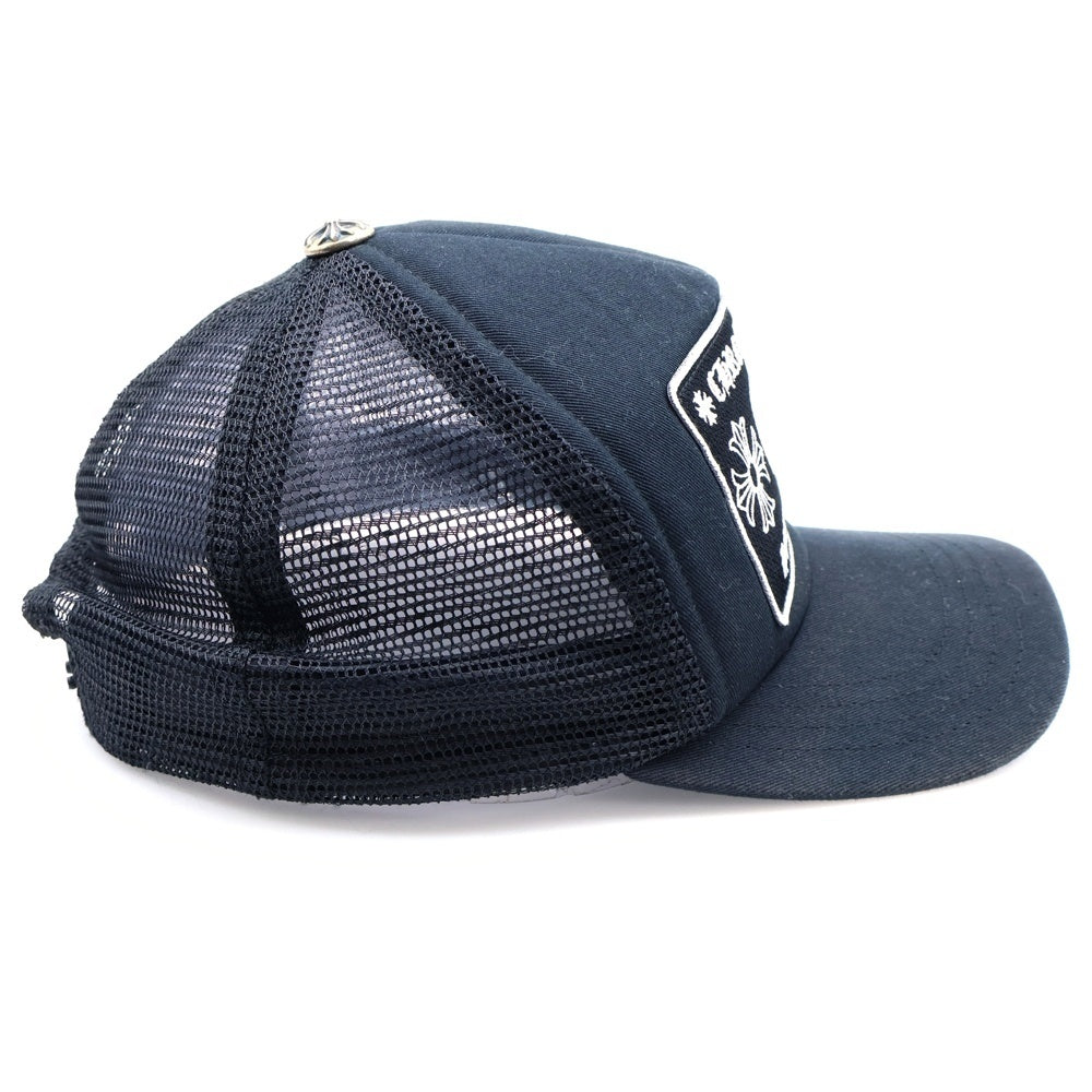 CHROME HEARTS(クロムハーツ) TRUCKER CAP トラッカーキャップ CH刺繍パッチクロスボール付メッシュ帽子 ブラック