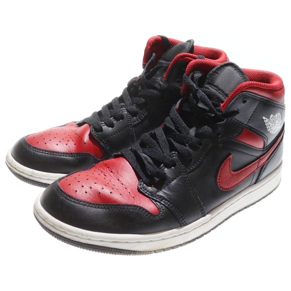 NIKE(ナイキ) Air jordan 1 mid エアジョーダン1ミッド ブレッド ハイカットスニーカー レッド DQ8426-067 US8.5/26.5cm
