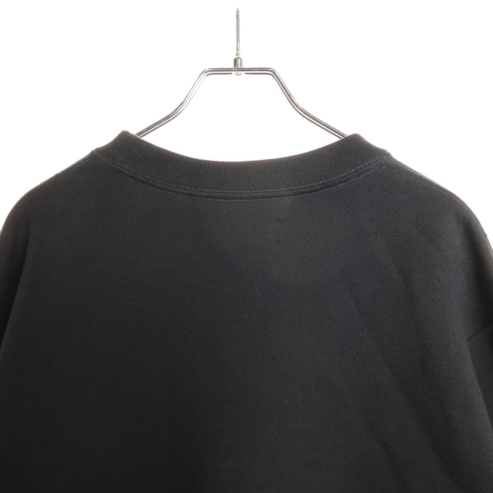 AMIRI(アミリ) フロントロゴ エンブロイ スウェット トレーナー 長袖 クルーネック ブラック